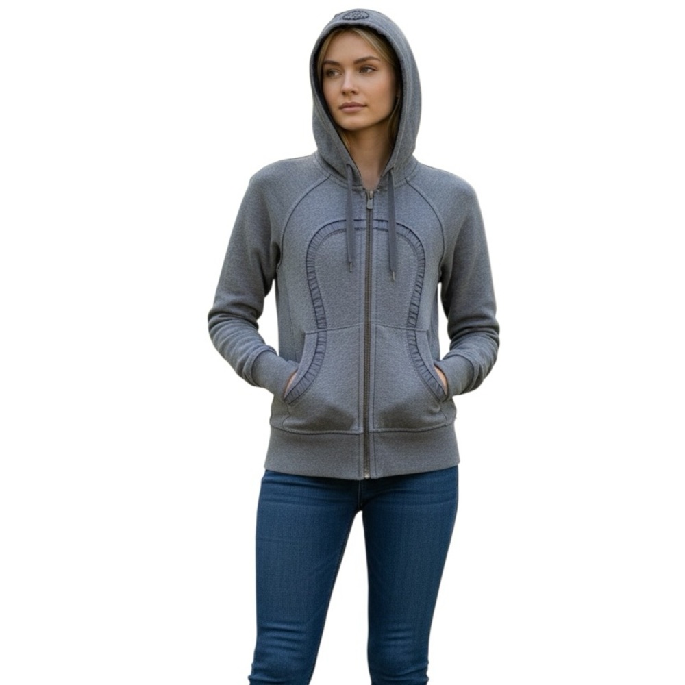 lululemon Scuba Full Zip Hoodie Special Edition Gray Sz 4 - Picture 14 of 14